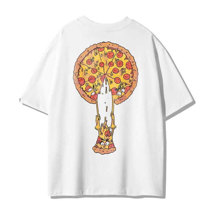 Melting Pizza Cartoon T-Shirt – Funny Foodie Tee