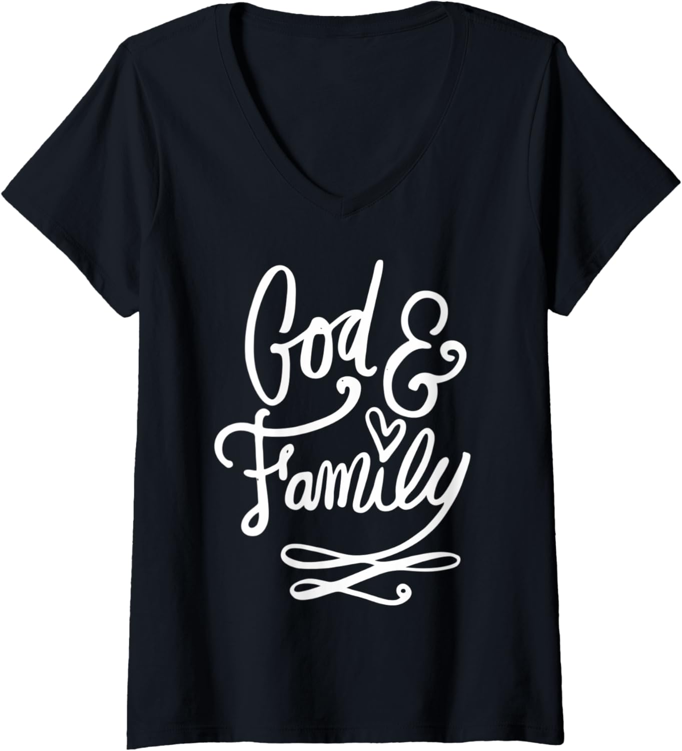 Womens God and Family Christian Clothing V Neck