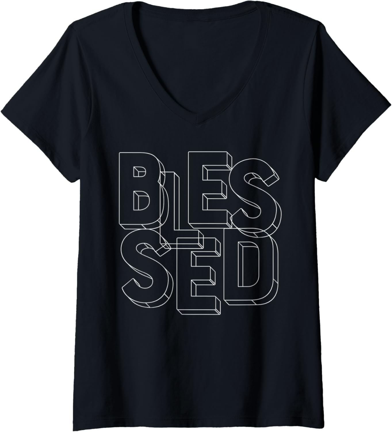 Womens Blessed Christian Clothing V Neck