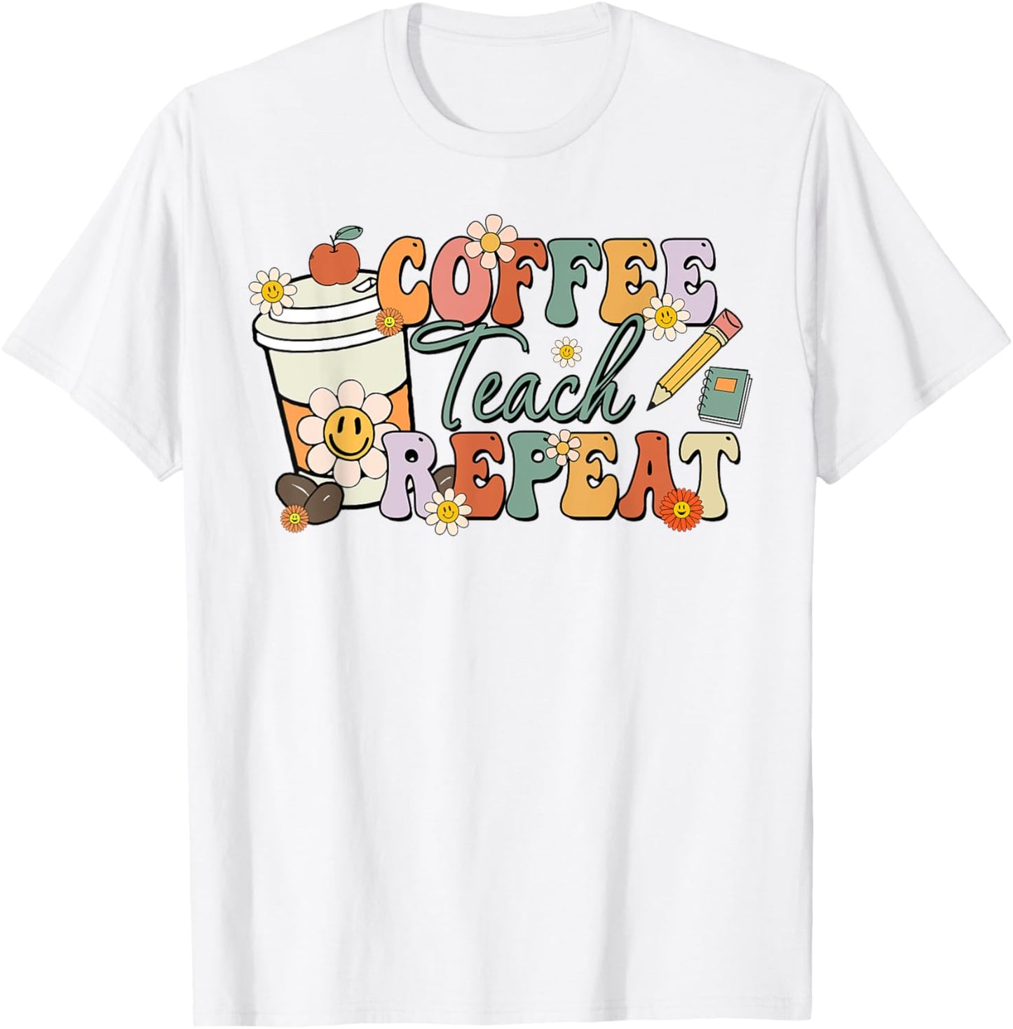 Retro Grovvy Coffee Teach Repeat Teacher