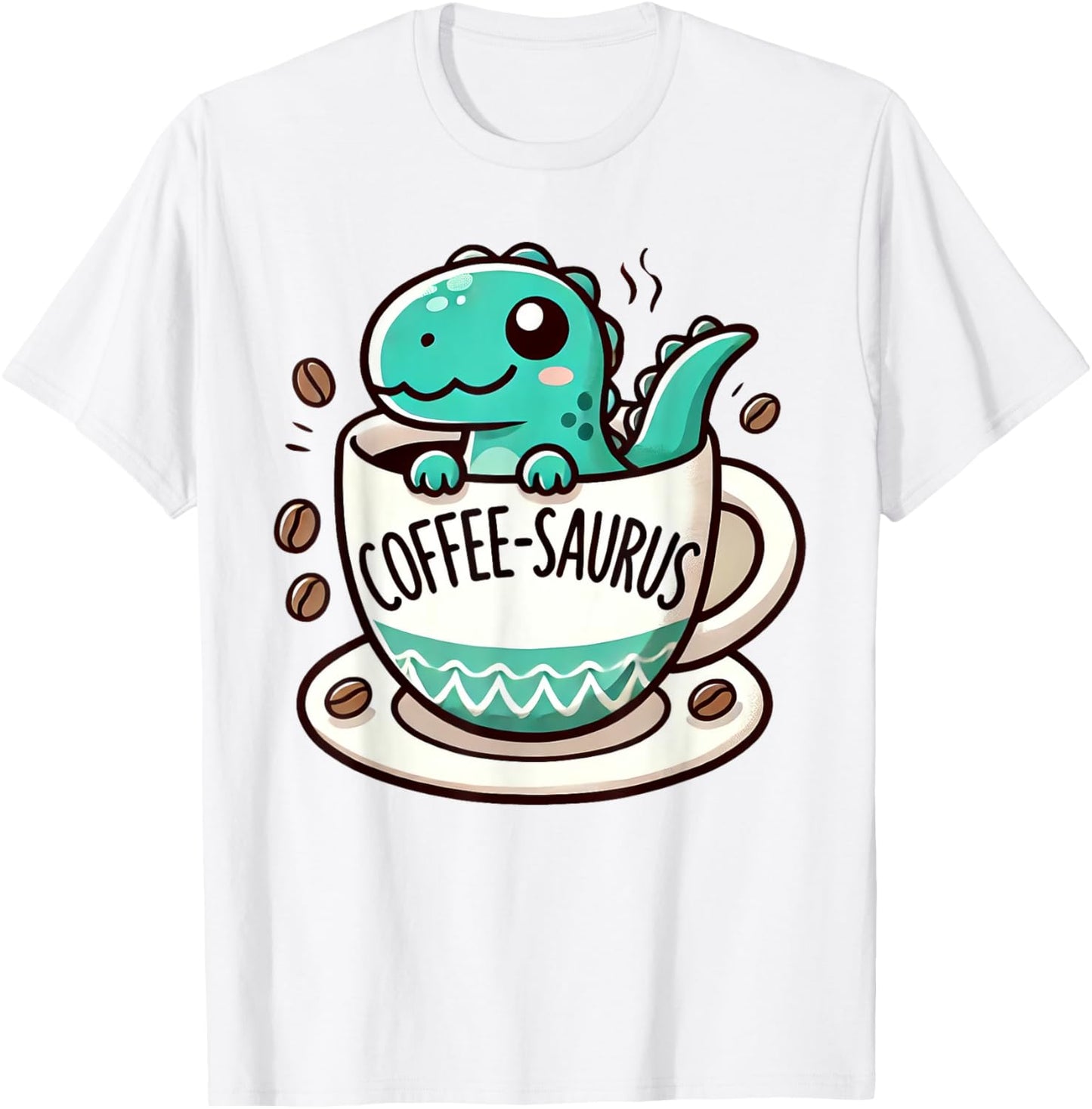 Coffee Saurus Dinosaur Coffee Lover Art