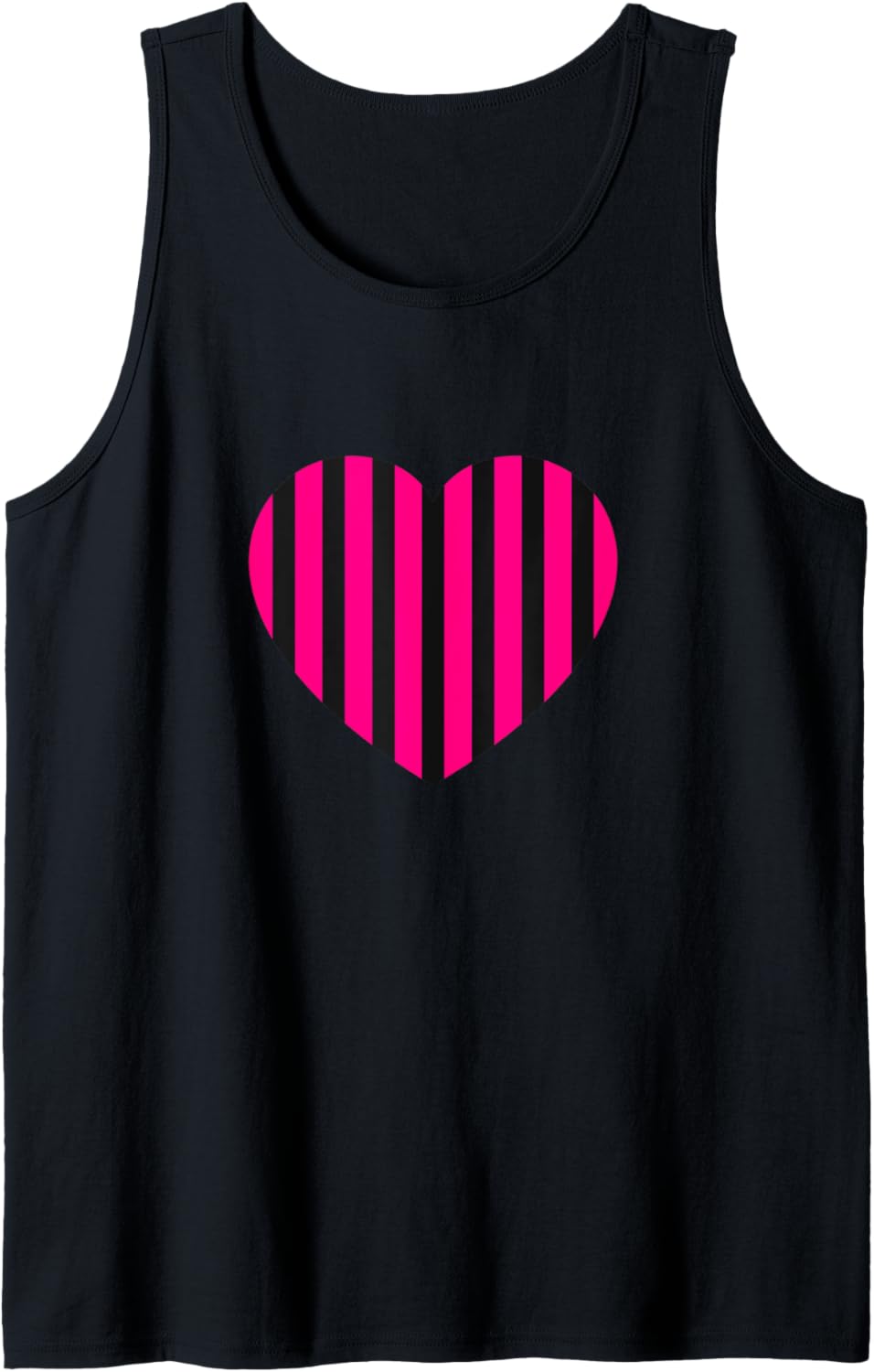Hot Pink and Black Striped Pattern Aesthetic Preppy Tank Top