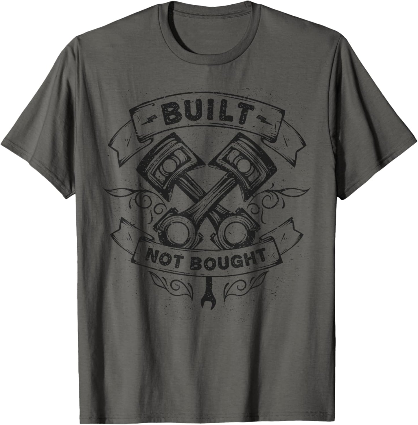 Built Not Bought Tee Mechanic Pistons Custom Car Guy Garage