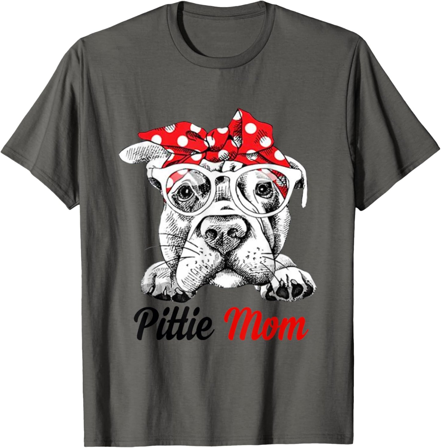 Pittie Mom With Red Bandana Headband Dog Mom Mothers Day