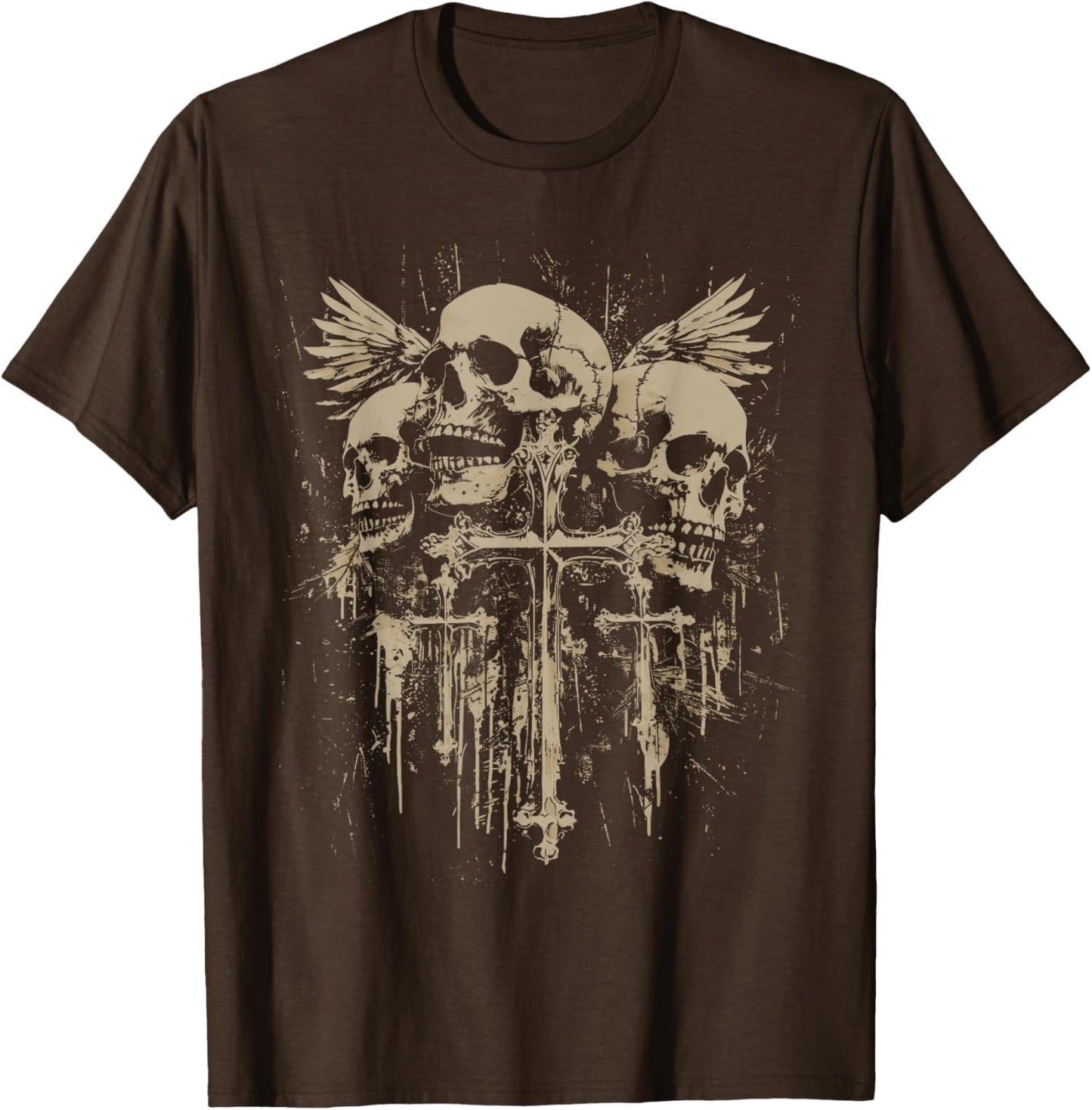 Skull Cross Wings Y2K Goth Alt Grunge Gothic Emo Aesthetic