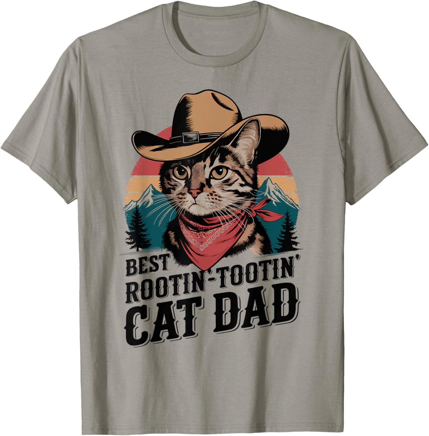 Cat Dad Cat Shirt Funny Fathers Day Cowboy Rootin Tootin