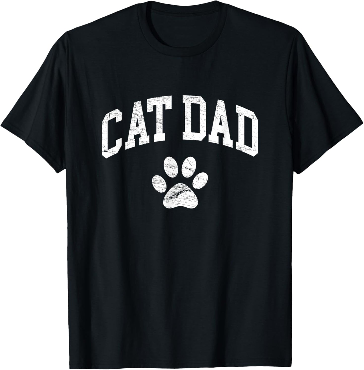 Cat Dad Vintage Distressed Design Funny Cat Paw Men Women Kids