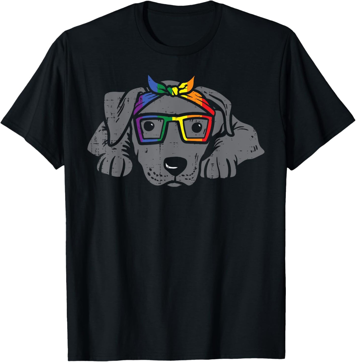 Pitbull Dog Bandana LGBTQ Rainbow Flag Gay Pride Ally Lover T Shirt for Men Women