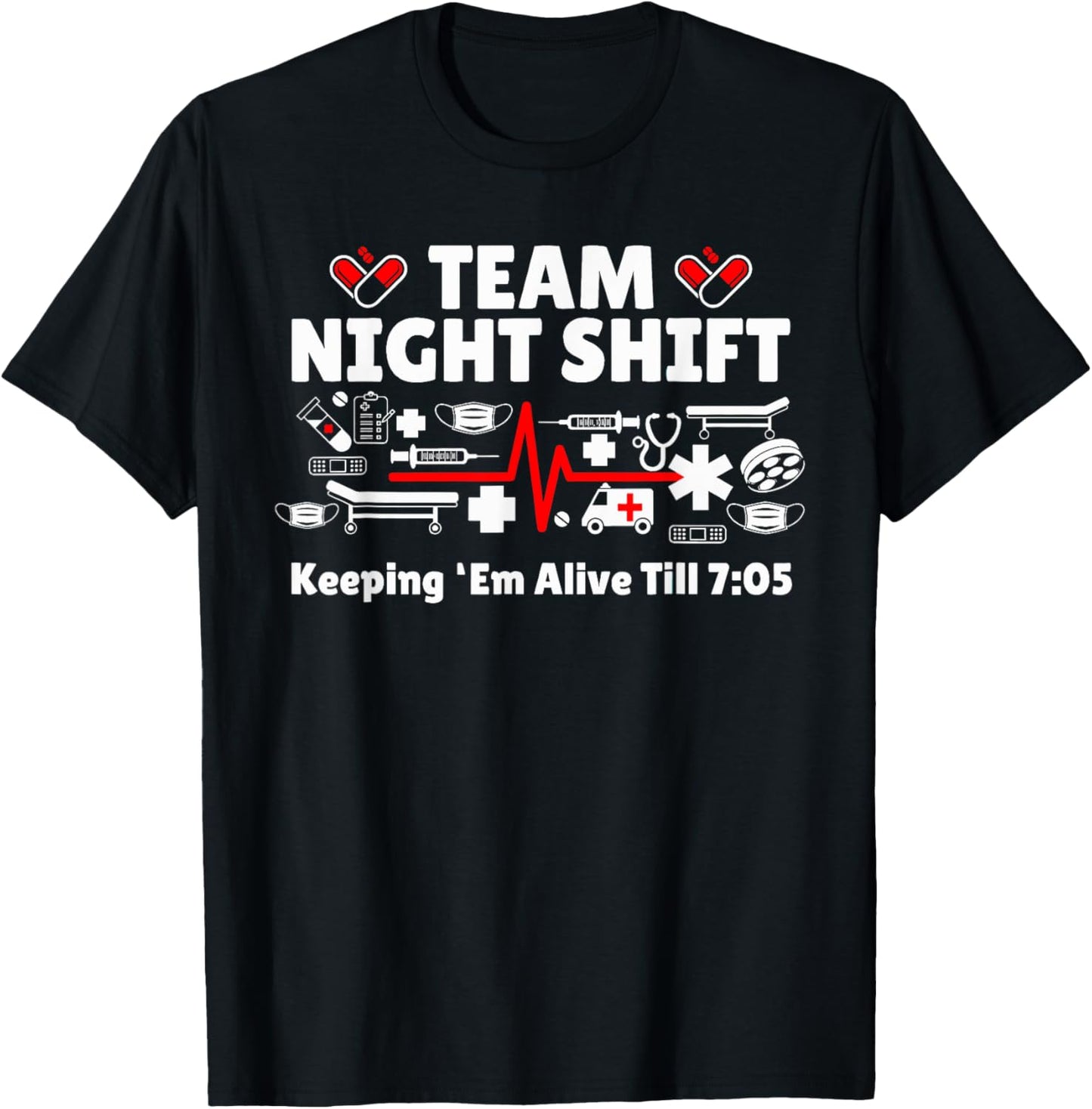 Night Shift Nurse Life RN LPN CNA Healthcare Heartbeat Love