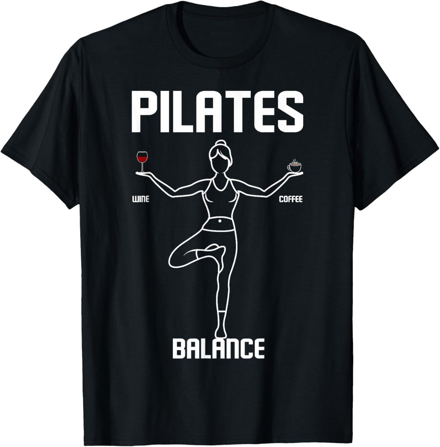 Pilates Teacher Wine Coffee Balance Fitness Exercise Workout Men Women