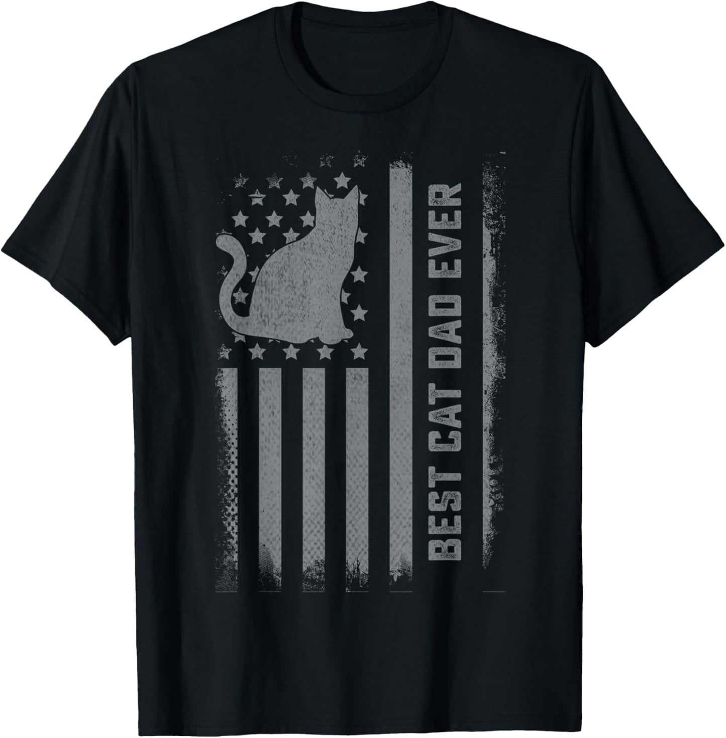 Men's Cat Dad US Flag Kitty Daddy Dad Christmas Fathers Day