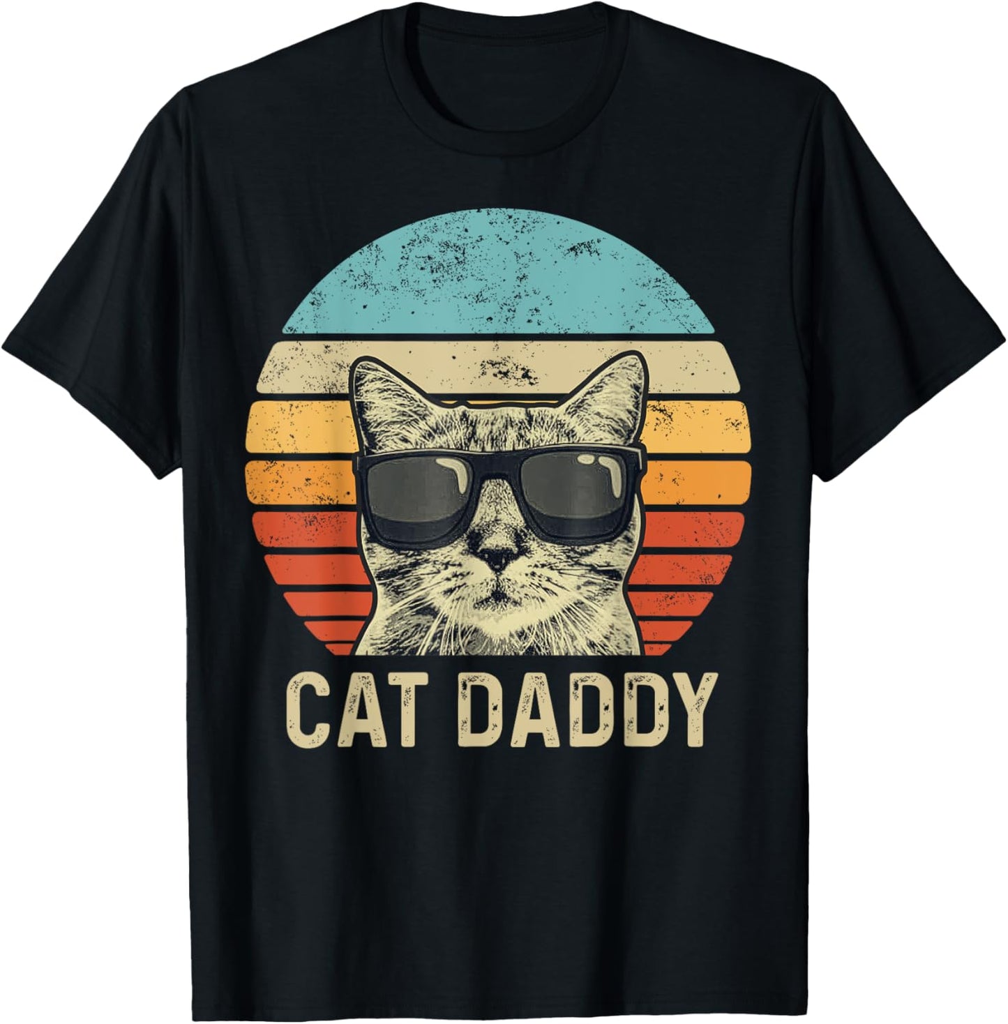 Cat Daddy Retro Cat Sunglasses Cool Cat Dad Gift Fathers Day T Shirt for Men Women Girls Kids