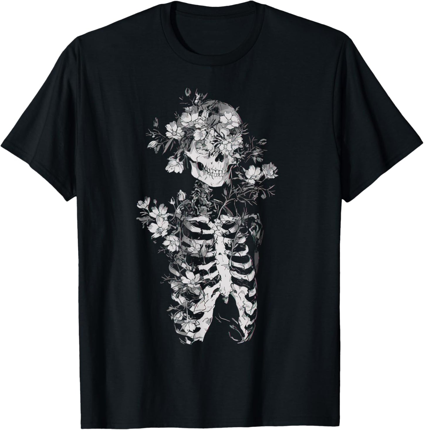 Floral Skeleton Flowers Goth Occult Death Dark Alt Aesthetic