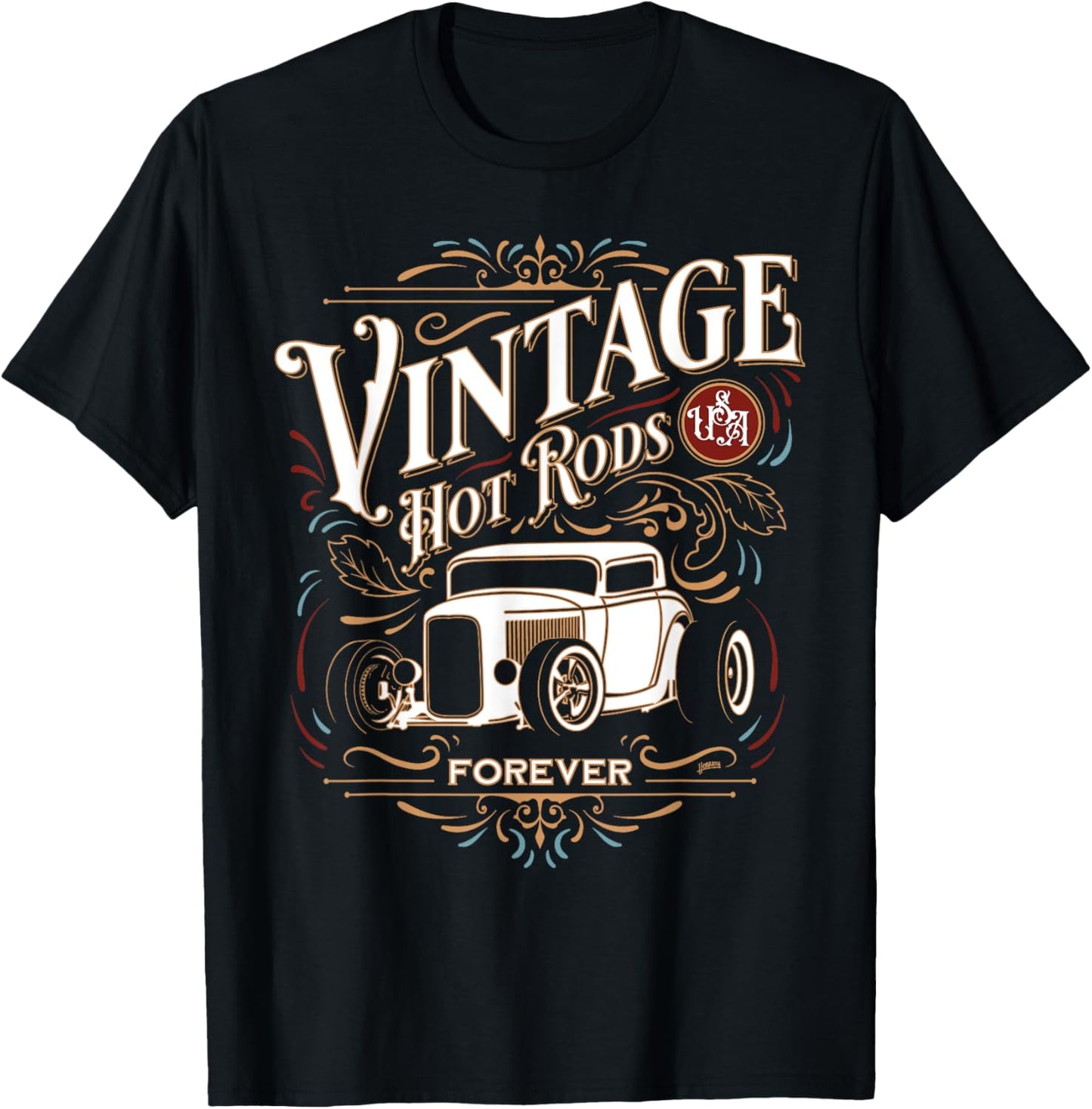 Vintage Hotrods USA Forever Classic Car Nostalgia Design