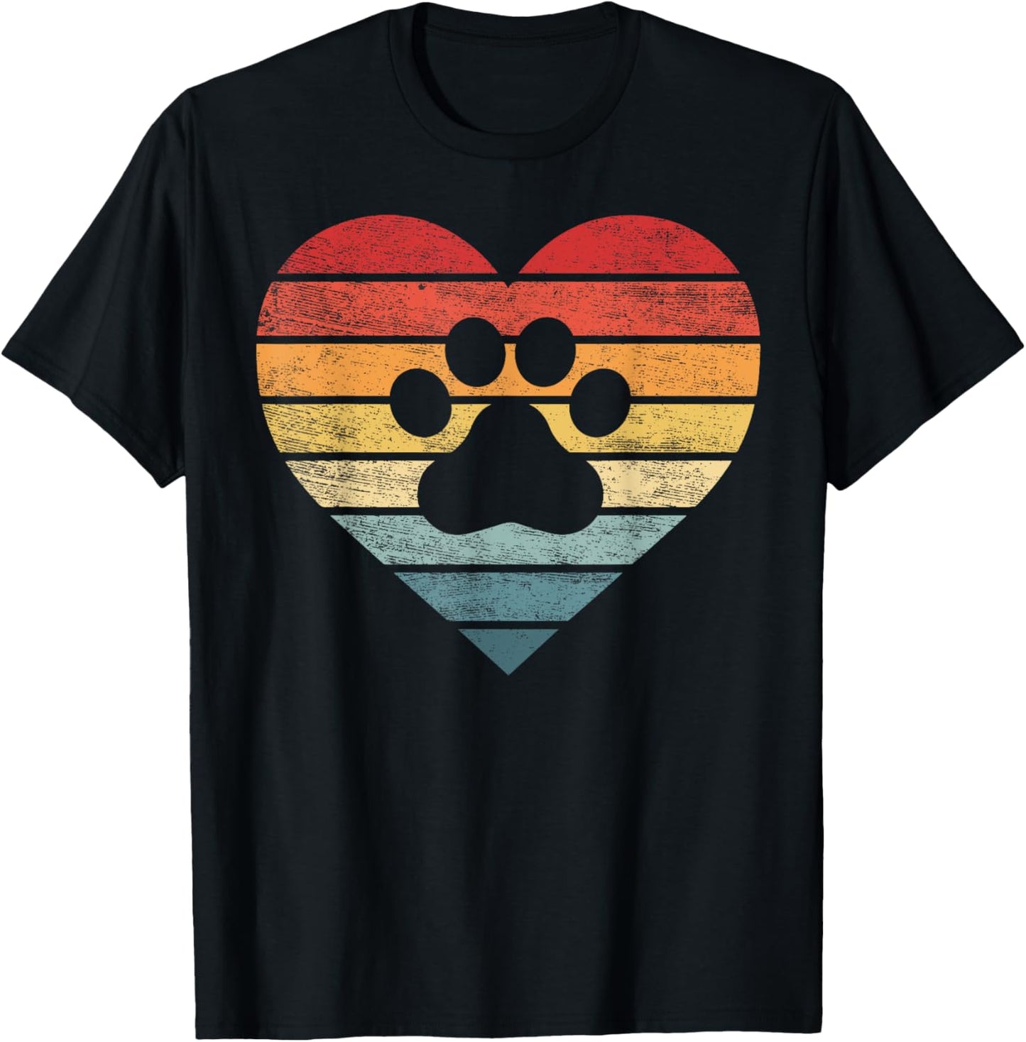 Veterinarian Vet Tech Retro Sunset Paw Print Dog Cat Lover Men Women Girls Kids