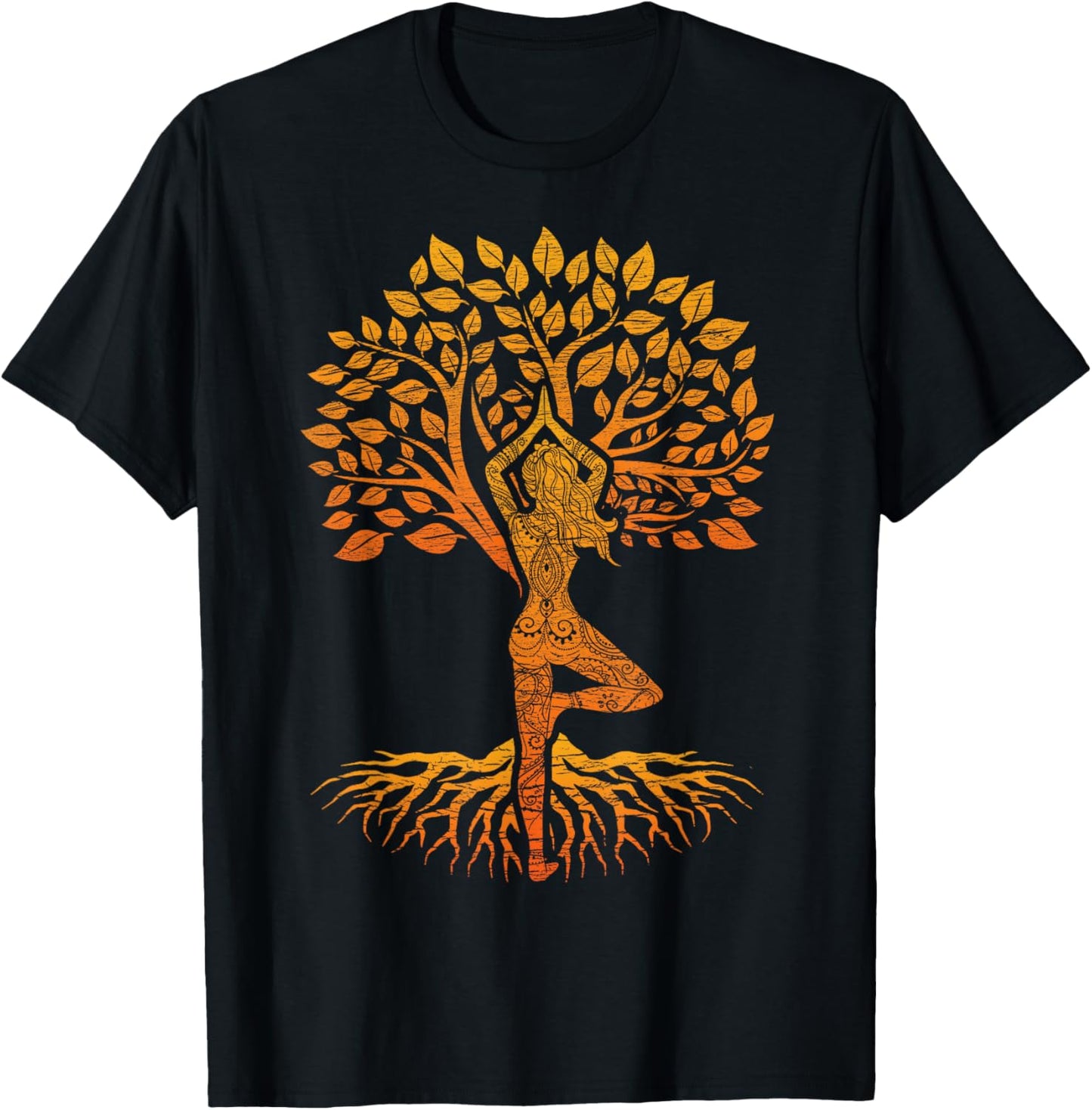 Tree of Life Yoga T Shirt: Chakra Haka, Classic Fit, Round Neck, Black