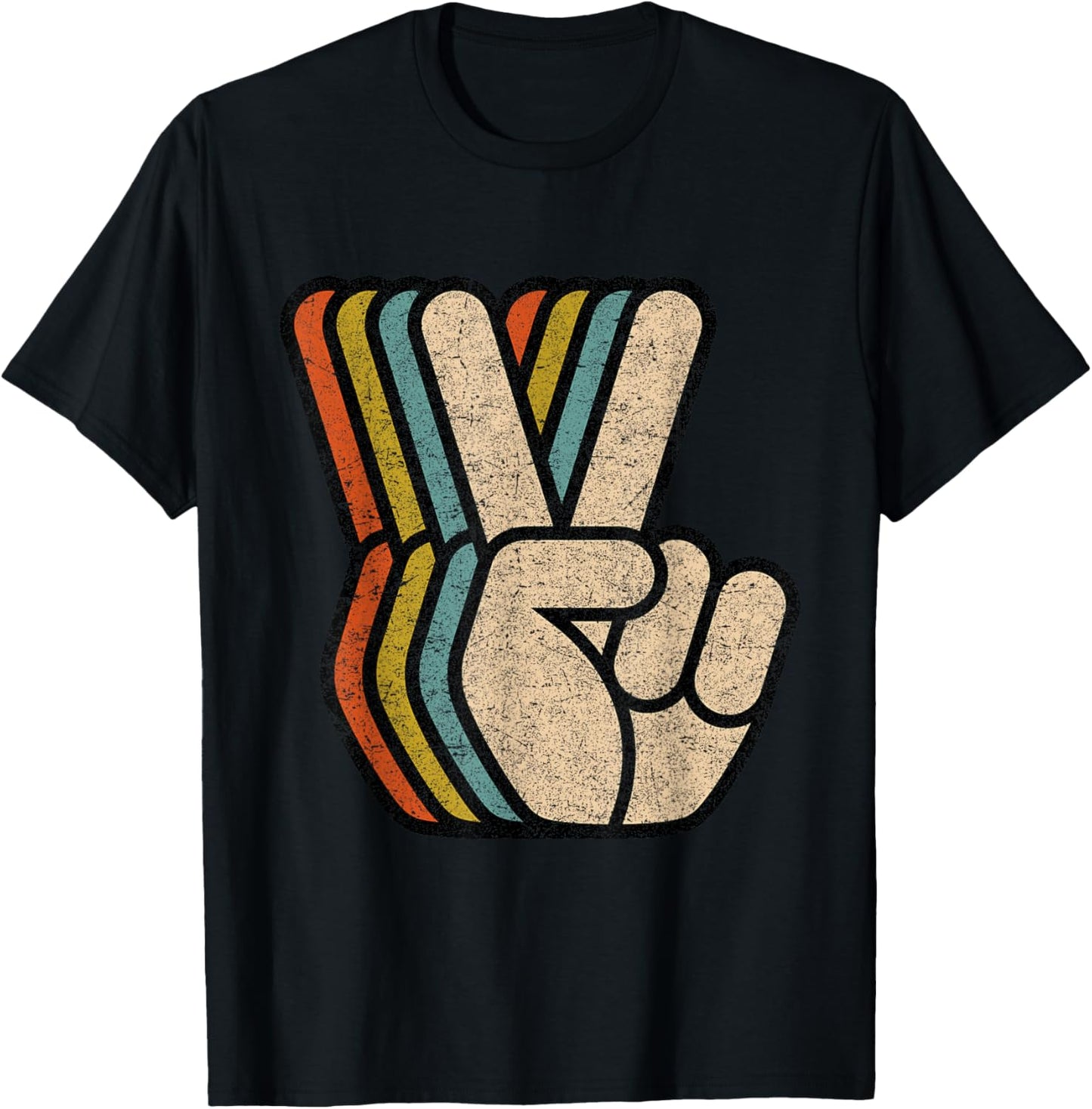 Retro Peace Sign V Fingers Vintage 60s 70s 80s Cool Graphic