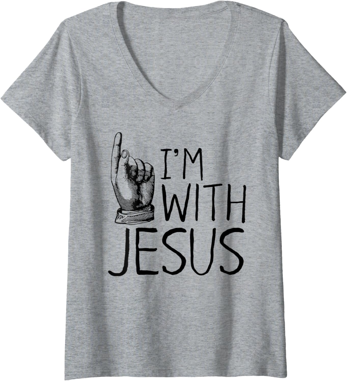 Womens I'm with Jesus Christian Clothing V Neck
