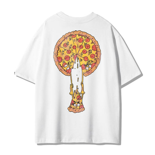 Melting Pizza Cartoon T-Shirt – Funny Foodie Tee
