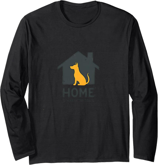 Home is Where The Dog is   Pet Lover Wall Art Long Sleeve