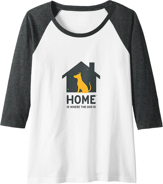 Home is Where The Dog is   Pet Lover Wall Art Raglan Baseball Tee