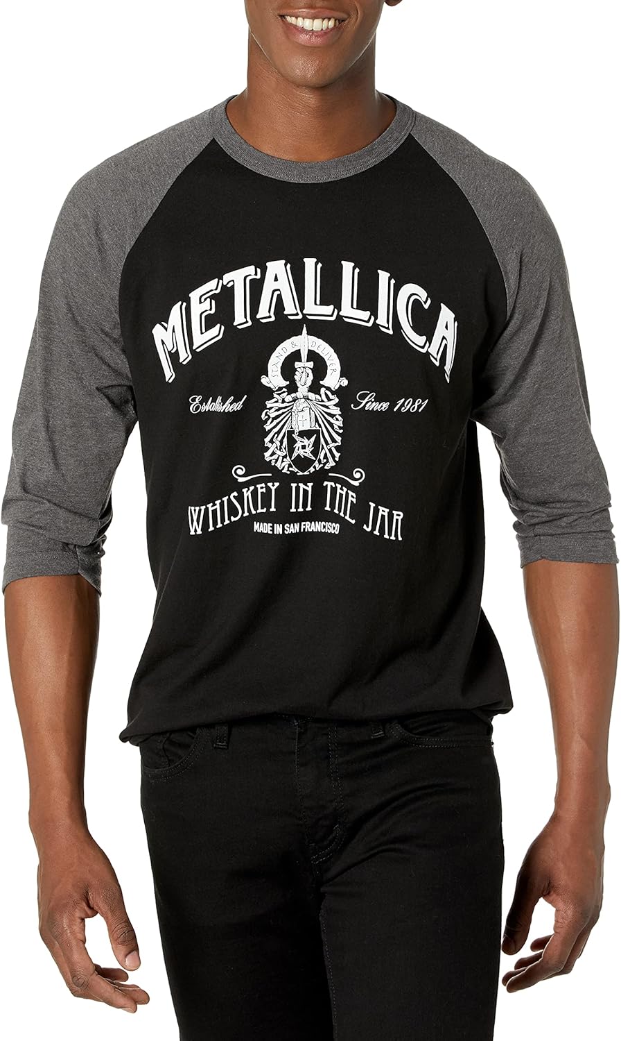 Metallica Unisex-Adult Standard Official Whisky in The Jar Raglan