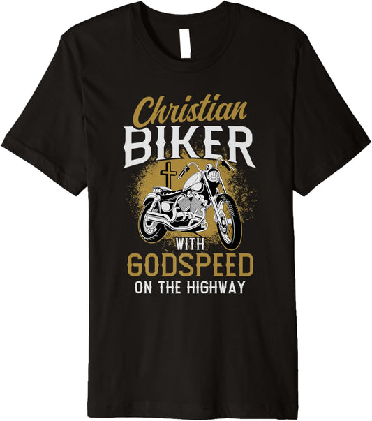 With Godspeed On The Highway Motorcycle Christian Biker Premium