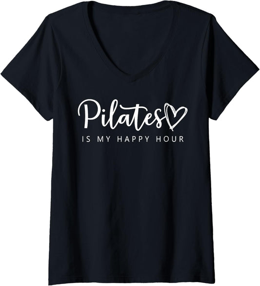 Womens Pilates Is My Happy Hour V Neck
