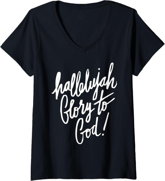 Womens Hallelujah   Christian Clothing V Neck
