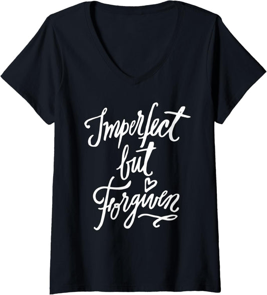 Womens Imperfect but Forgiven   Christian Clothing V Neck