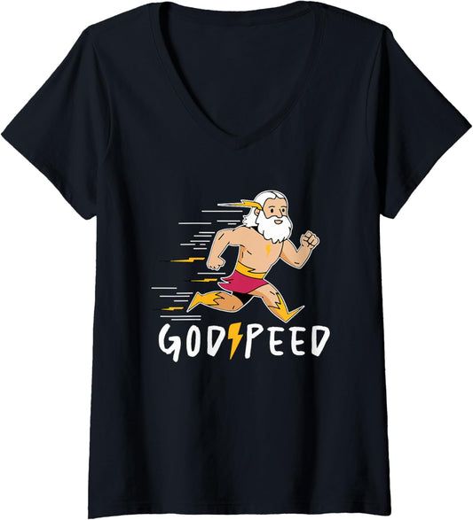 Womens Funny For Luck Godspeed Good Luck V Neck