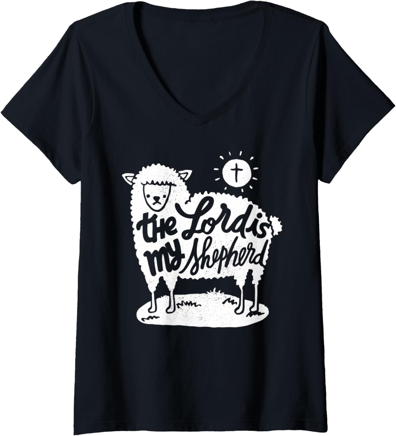 Womens The Lord is my Shepherd   Christian Clothing V Neck