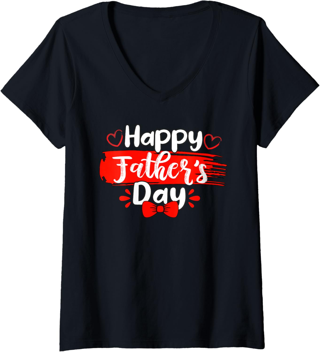 Womens Kids Happy Father's Day 2025 Tshirt for Men Women Kids Funny V Neck