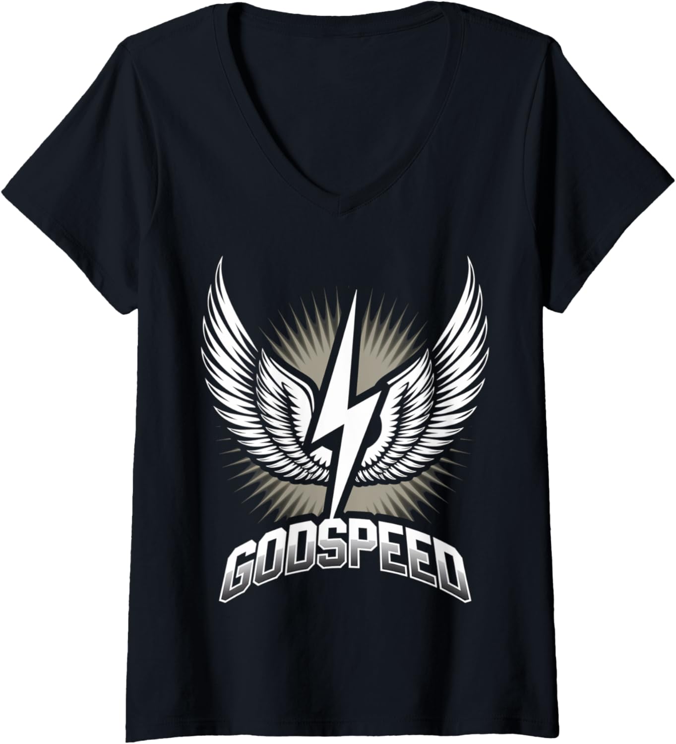 Womens Godspeed Wings Power Lightning Energy V Neck