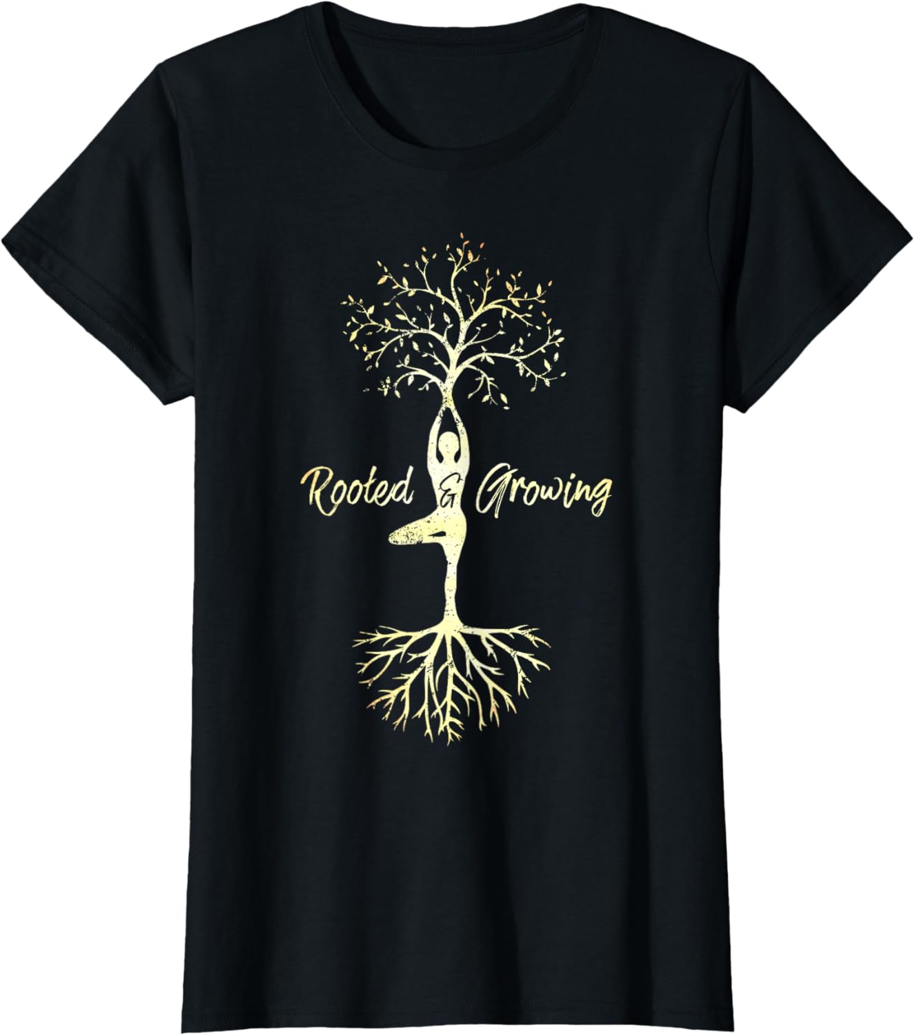 Equanimity Yoga Tees Women's Yoga Tree Of Life With Sayings Vriksasana Hatha Pose