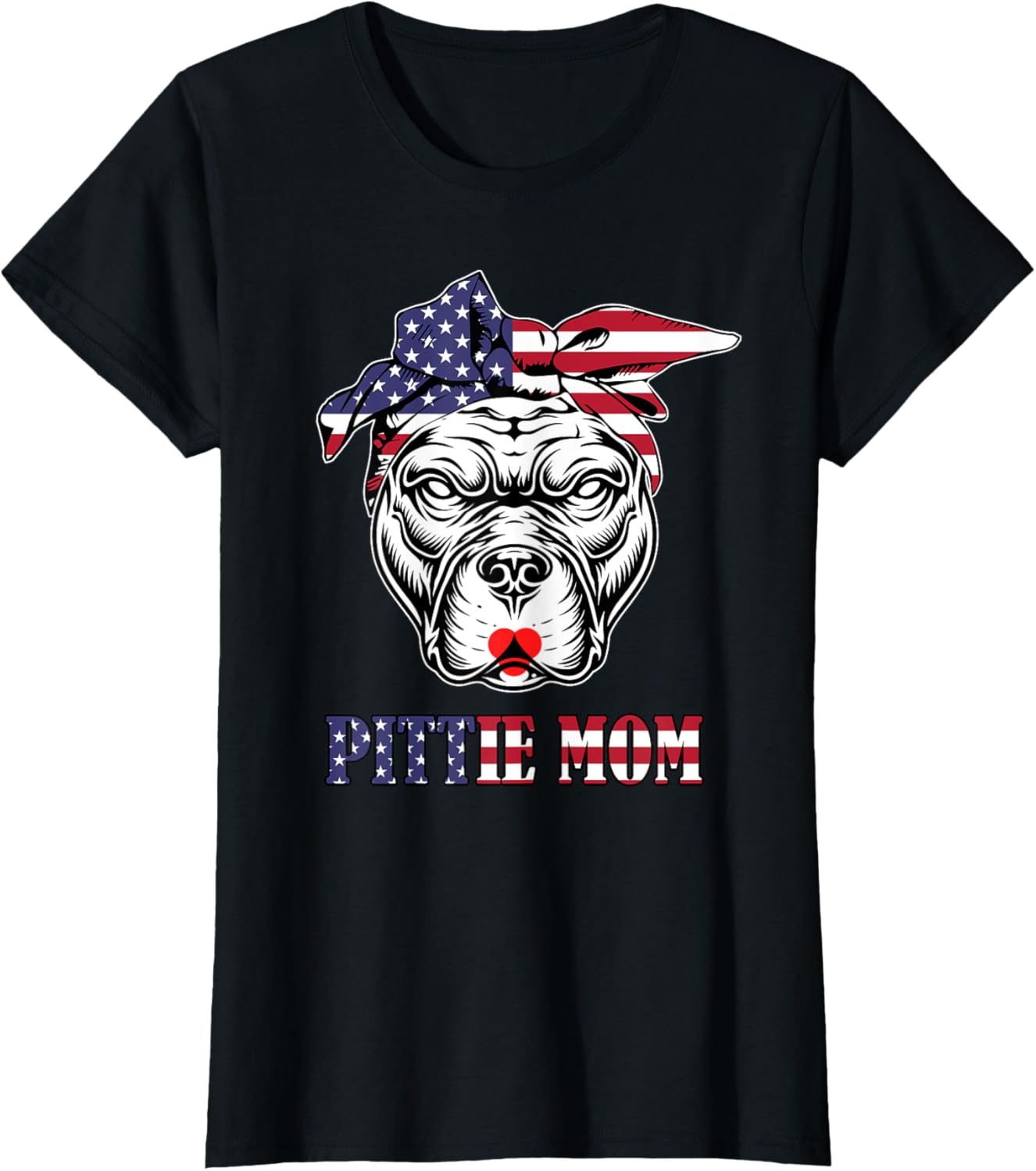 Cute Pittie Mom Bandana american flag dog Pitbull Lover Women