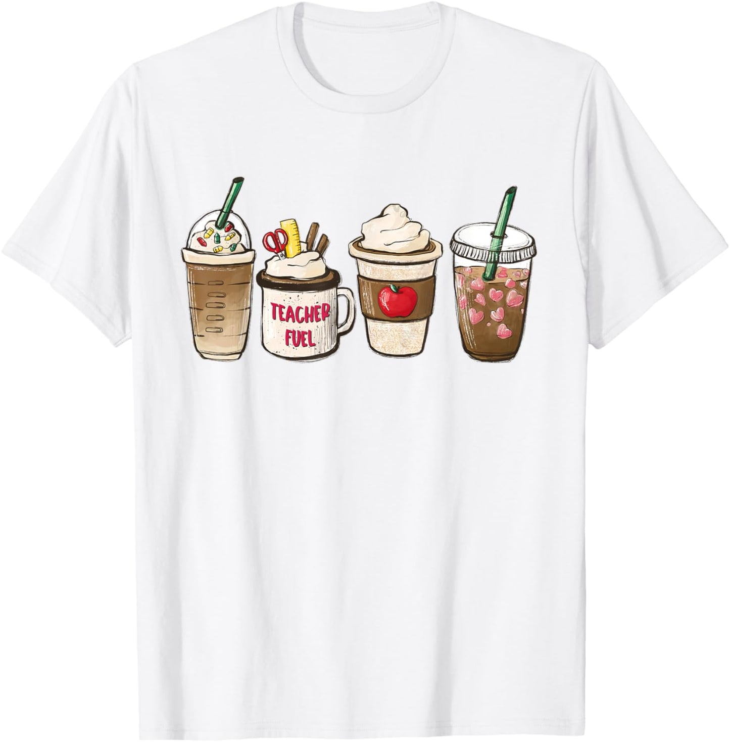 Teacher Fuel Coffee Teacher Gift Mug Latte Iced Coffee Fall T Shirt for Men Women Girls Kids