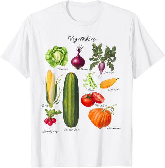 Vintage Vegetables 90s Nostalgia Retro Food Graphic Womens