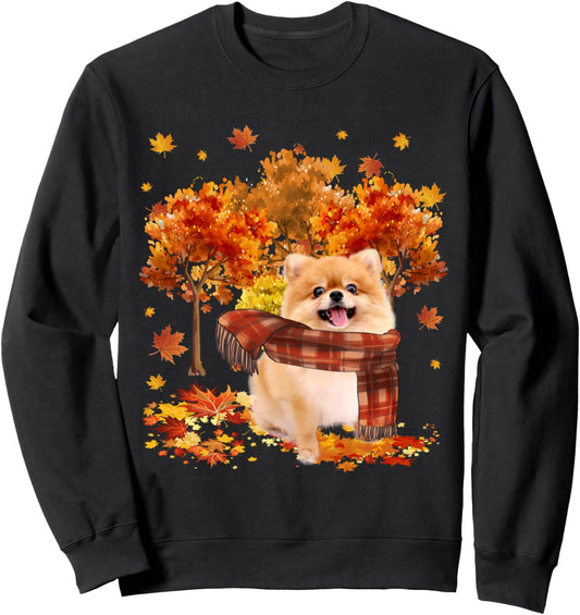 It's Fall Y'all Cute Pomeranian Autumn Tree Fall Leaves Sweatshirt