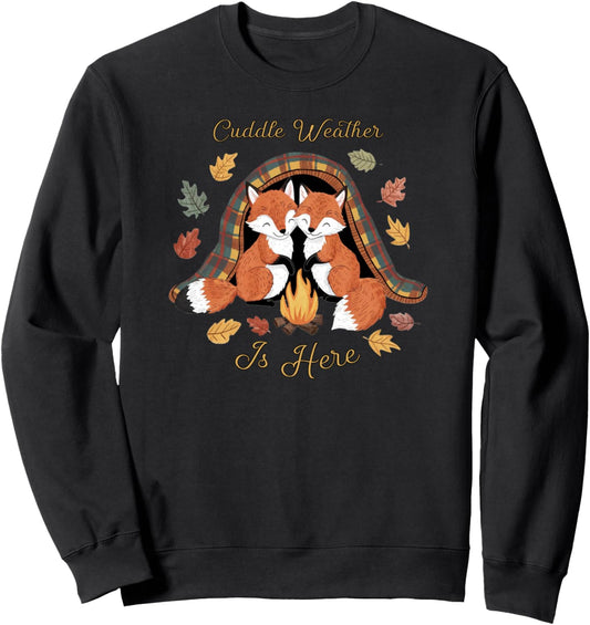 Autumn Season Camping Design Foxes Cute Fall Sweatshirt
