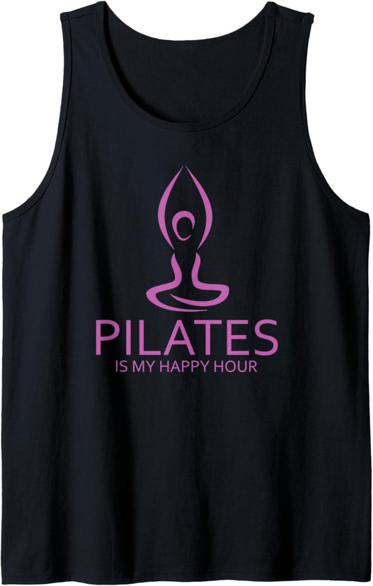 Pilates Graphic Is My Happy Hour Contrology Pilates Saying Tank Top