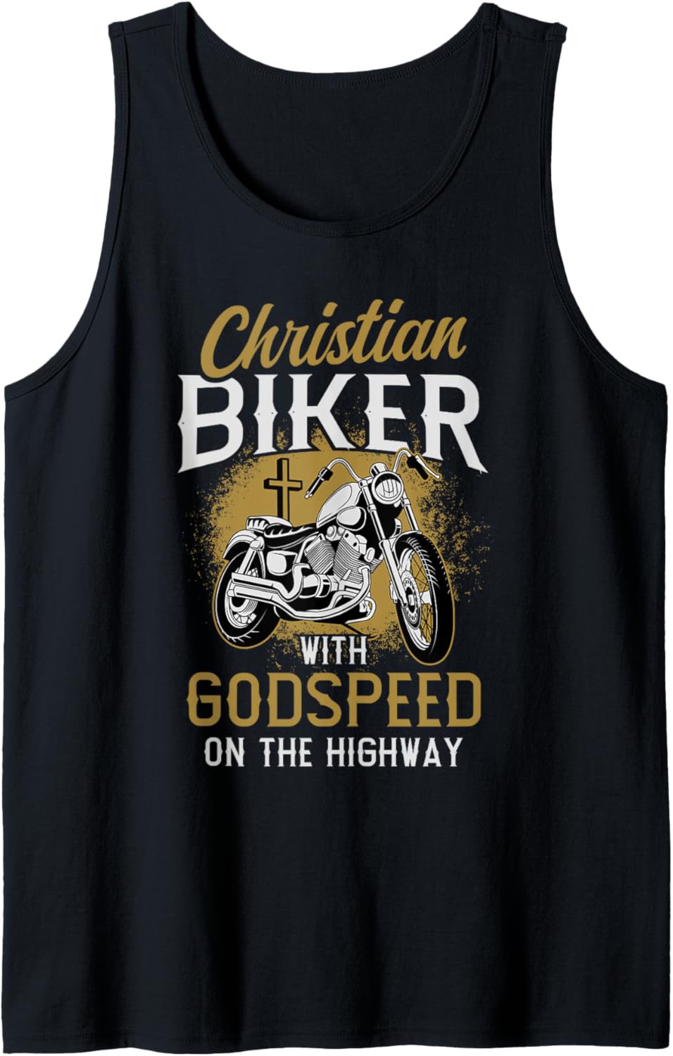 With Godspeed On The Highway Motorcycle Christian Biker Tank Top