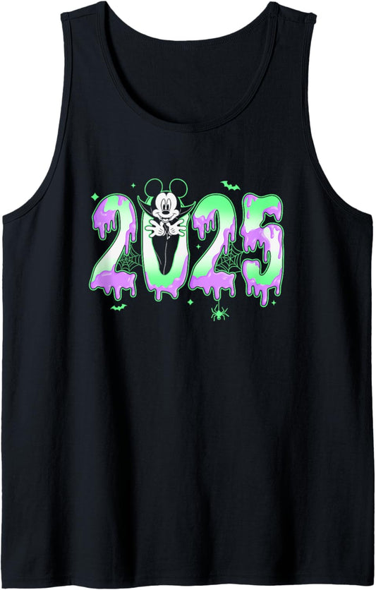 Disney Mickey & Friends Halloween 2025 Spooky Year Neon Logo Tank Top