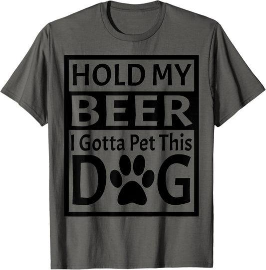 Retro Vintage Holding My Beer I Gotta Pet This Dog
