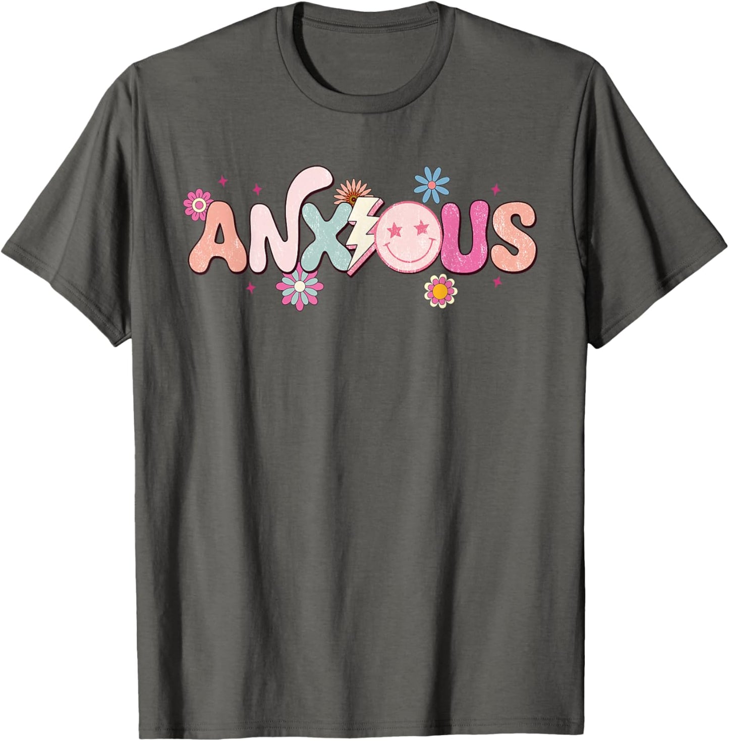 Anxious Anxiety Girl Flower Vintage Groovy Mental Healthcare