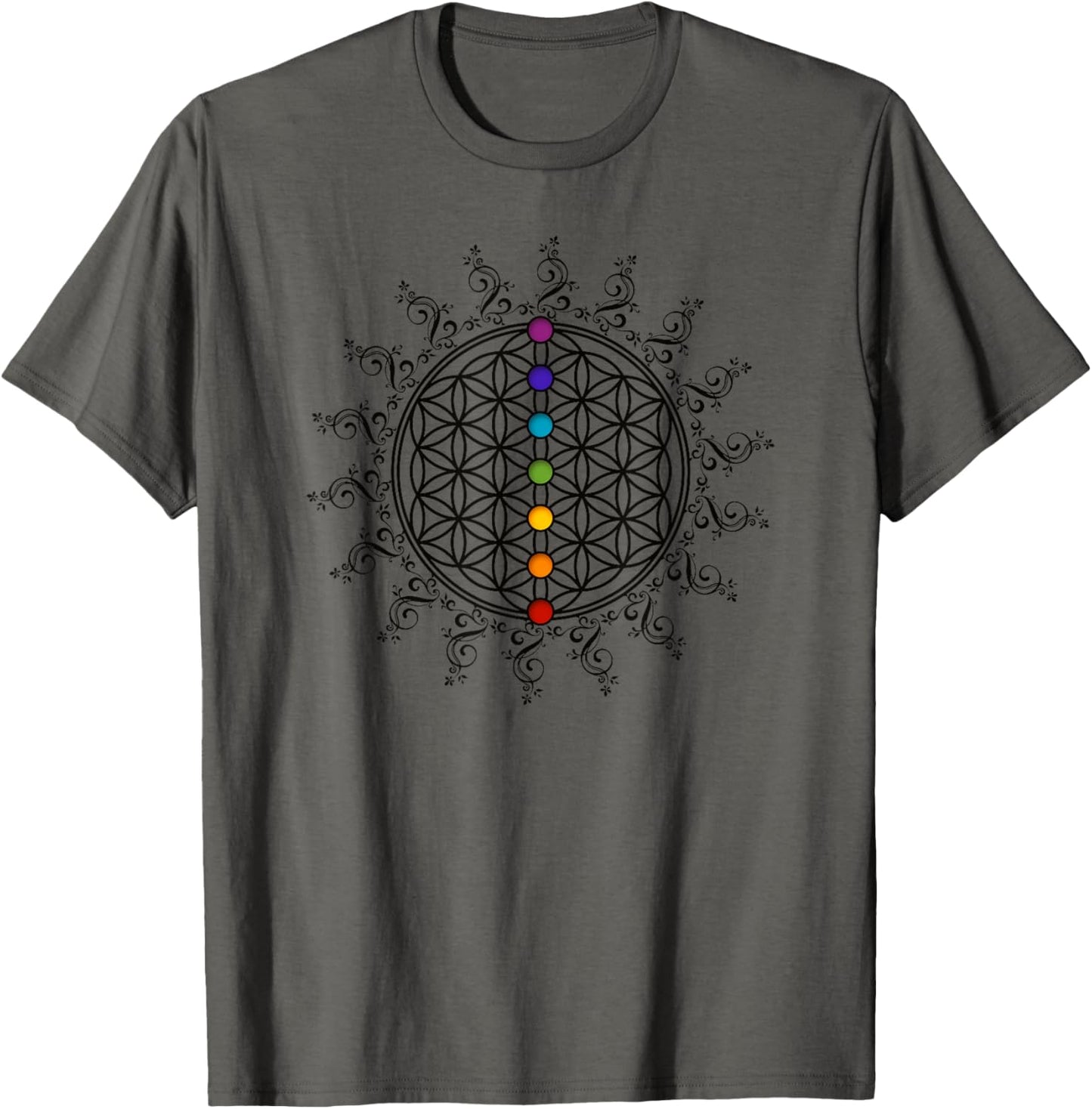 Flower of Life Sacred Geometry Yoga Chakras Meditation Shirt