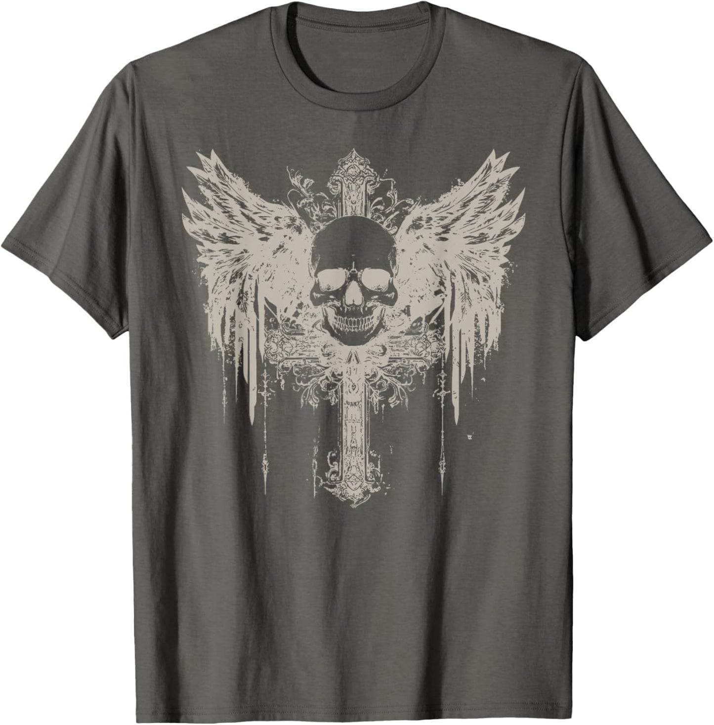 Skull Cross Y2K Grunge Aesthetic Goth Alt Gothic Emo Vintage