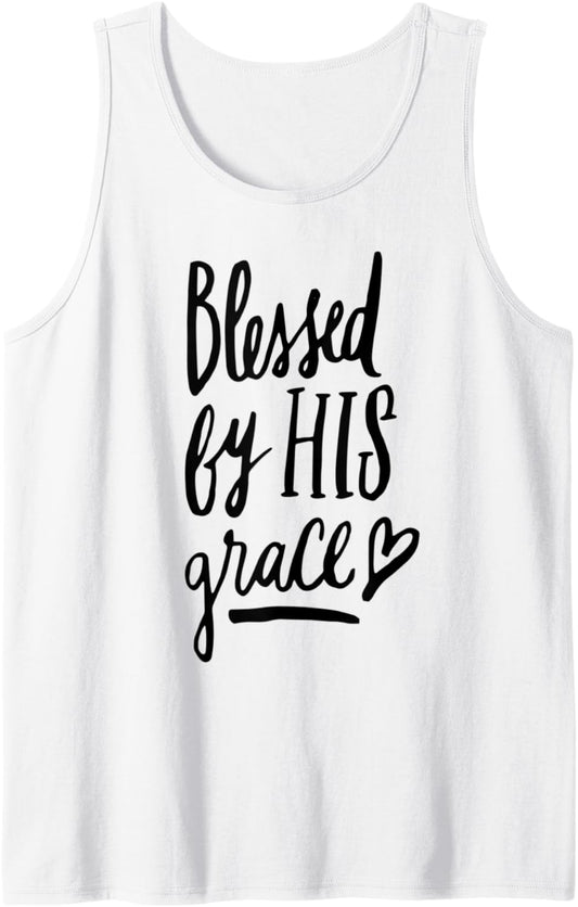 Blessed by his Grace   Christian Clothing Tank Top