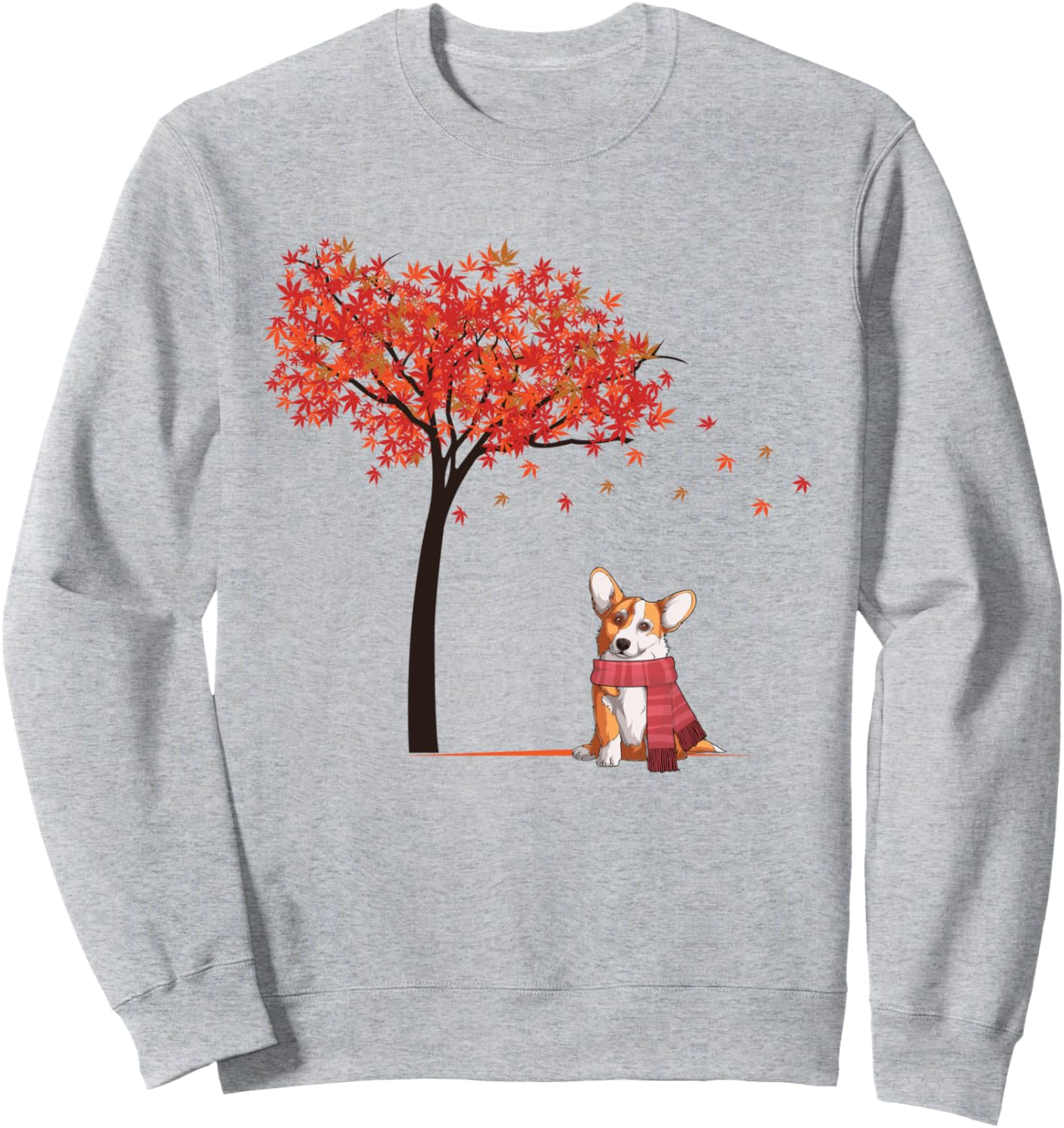 Corgi Maple Tree Thanksgiving Day Cute Dog Fall Autumn Sweatshirt