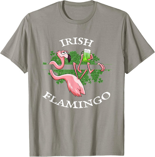 Lazy Irish Flamingo Shamrock Beer Mug St Pattys Day